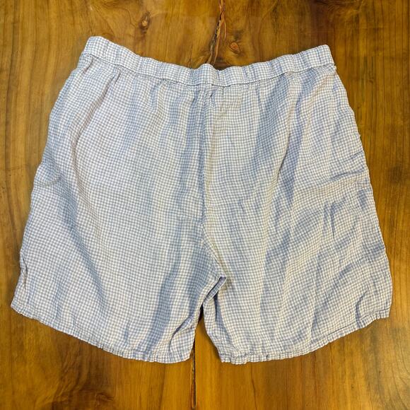 Eileen Fisher Women's Shorts 2X Lavender Linen Gingham Plaid Bermuda G27 - Picture 5 of 5